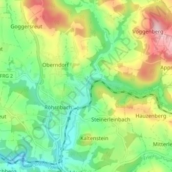 Carte topographique Paulusmühle, altitude, relief