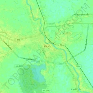 Carte topographique Phichit, altitude, relief