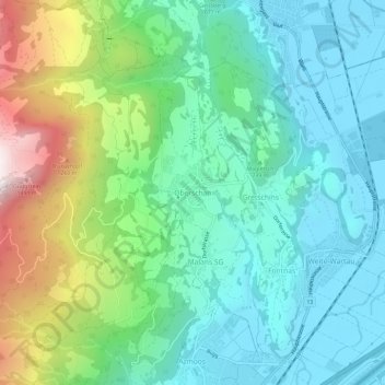 Carte topographique Oberschan, altitude, relief