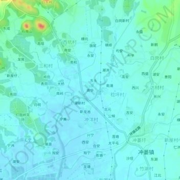 Carte topographique Nanhua, altitude, relief