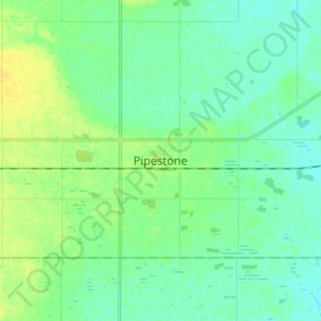 Carte topographique Pipestone, altitude, relief
