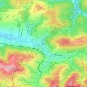 Carte topographique Winkl, altitude, relief