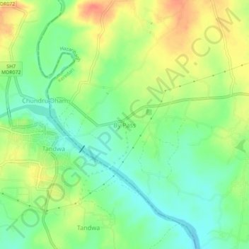 Carte topographique By Pass, altitude, relief