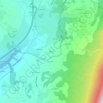 Carte topographique Paccot, altitude, relief