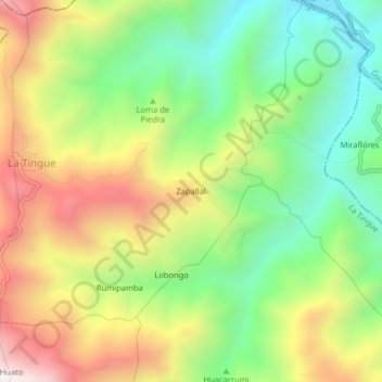 Carte topographique Zapallal, altitude, relief