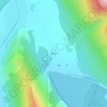 Carte topographique Paradise, altitude, relief