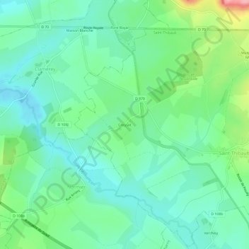 Carte topographique Creusot, altitude, relief