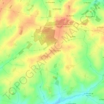 Carte topographique La Jambuère, altitude, relief