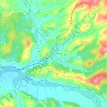Carte topographique Saline di Volterra, altitude, relief