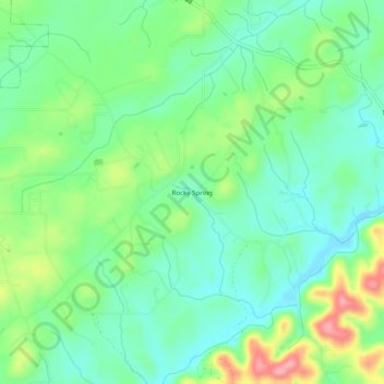 Carte topographique Rocky Spring, altitude, relief