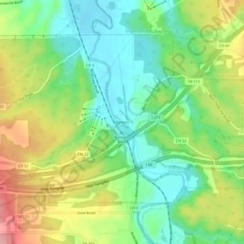 Carte topographique Boston, altitude, relief