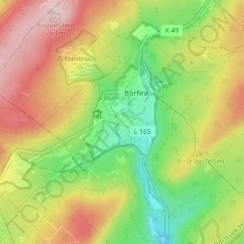 Carte topographique Einschiederhof, altitude, relief