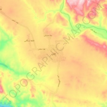 Carte topographique Lali, altitude, relief