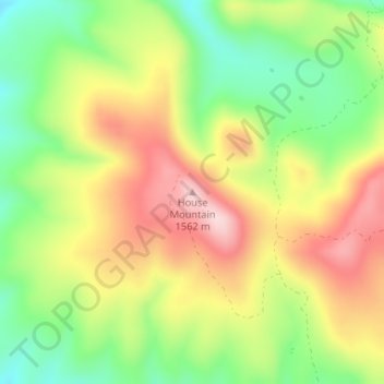 Carte topographique House Mountain, altitude, relief
