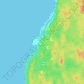 Carte topographique Lolabé, altitude, relief