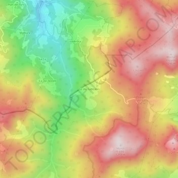 Carte topographique Ca' dei Sabbatini, altitude, relief