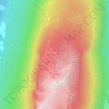 Carte topographique Maison du Semnoz, altitude, relief