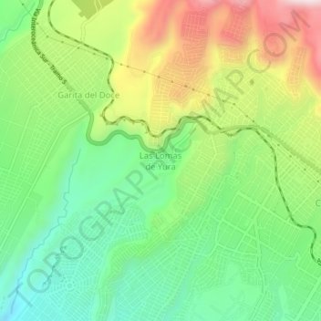 Carte topographique Las Lomas de Yura, altitude, relief