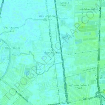 Carte topographique Ban Khlong Prem, altitude, relief