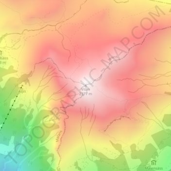 Carte topographique Vilan, altitude, relief