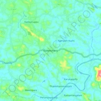 Carte topographique Kolenchery, altitude, relief