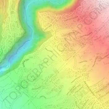 Carte topographique Trois Mares, altitude, relief