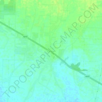 Carte topographique Lalpur, altitude, relief