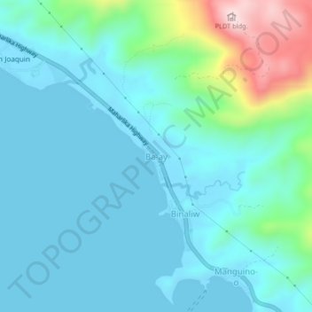 Carte topographique Ba-ay, altitude, relief