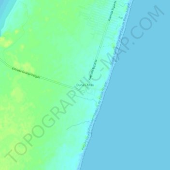 Carte topographique Dunas Altas, altitude, relief