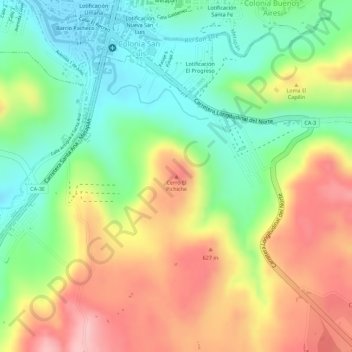 Carte topographique Cerro El Pichiche, altitude, relief