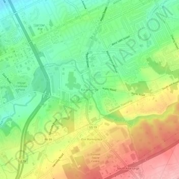 Carte topographique Kearsarge, altitude, relief