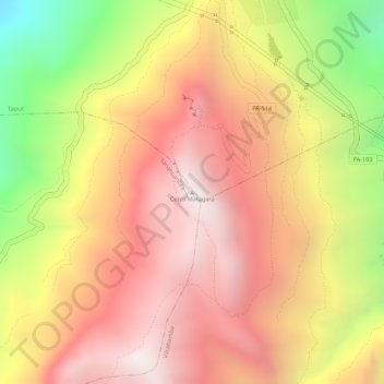 Carte topographique Cerro Matagara, altitude, relief
