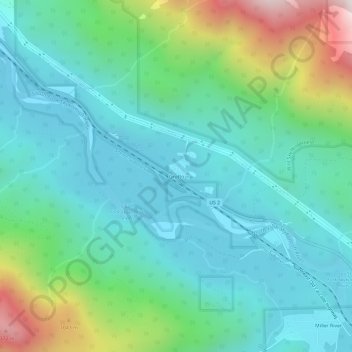 Carte topographique Grotto, altitude, relief