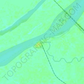 Carte topographique Porto Esperança, altitude, relief