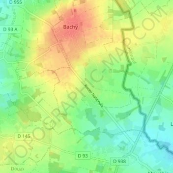 Carte topographique Hôtel, altitude, relief