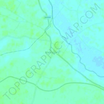 Carte topographique Mahrajganj, altitude, relief
