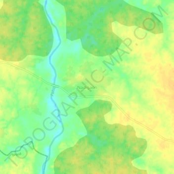 Carte topographique Nadigaon, altitude, relief