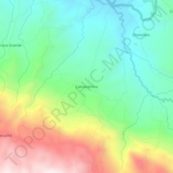 Carte topographique Cabracancha, altitude, relief