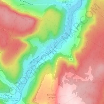 Carte topographique Saint-Victor-sur-Ouche, altitude, relief