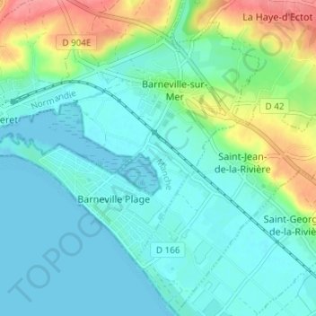 Carte topographique Hameau de Bas, altitude, relief