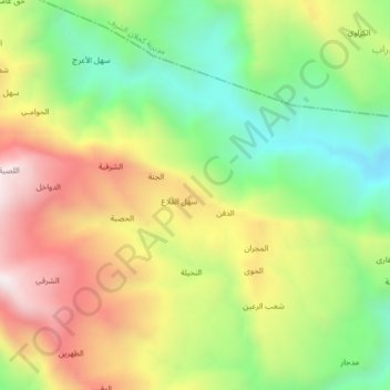Carte topographique Samah, altitude, relief