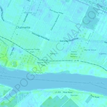 Carte topographique Meraux, altitude, relief