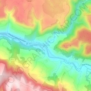 Carte topographique Versols, altitude, relief