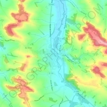 Carte topographique Castéra-Verduzan, altitude, relief