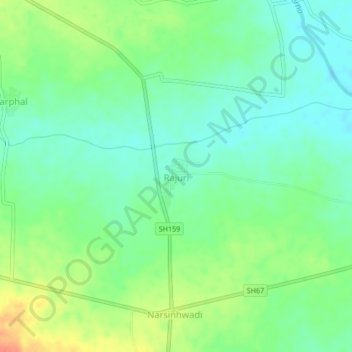 Carte topographique Rajuri, altitude, relief