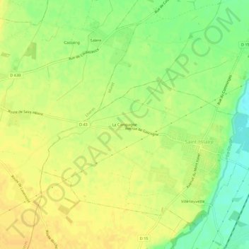 Carte topographique La Campagne, altitude, relief