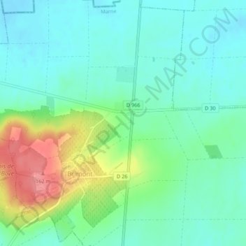 Carte topographique Landau, altitude, relief