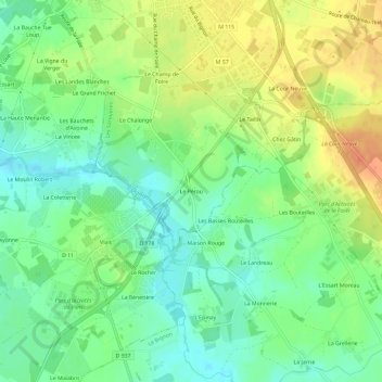 Carte topographique Le Pérou, altitude, relief