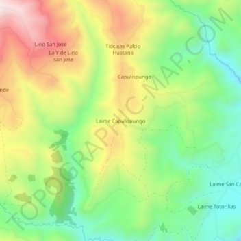 Carte topographique Laime Capulispungo, altitude, relief