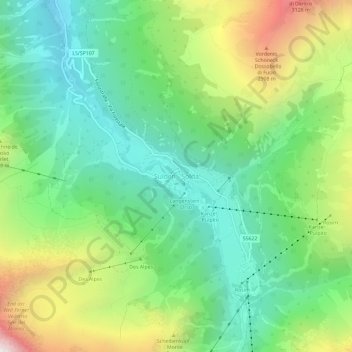 Carte topographique Sulden - Solda, altitude, relief